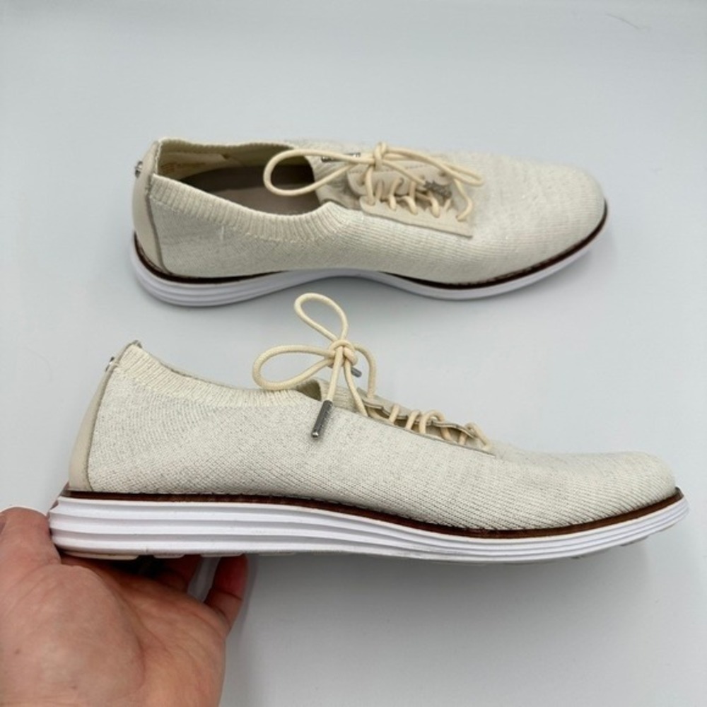 Cole Haan Grand OS White Knit‎ Oxford Sneakers Women's Size 8.5 Comfort Dress